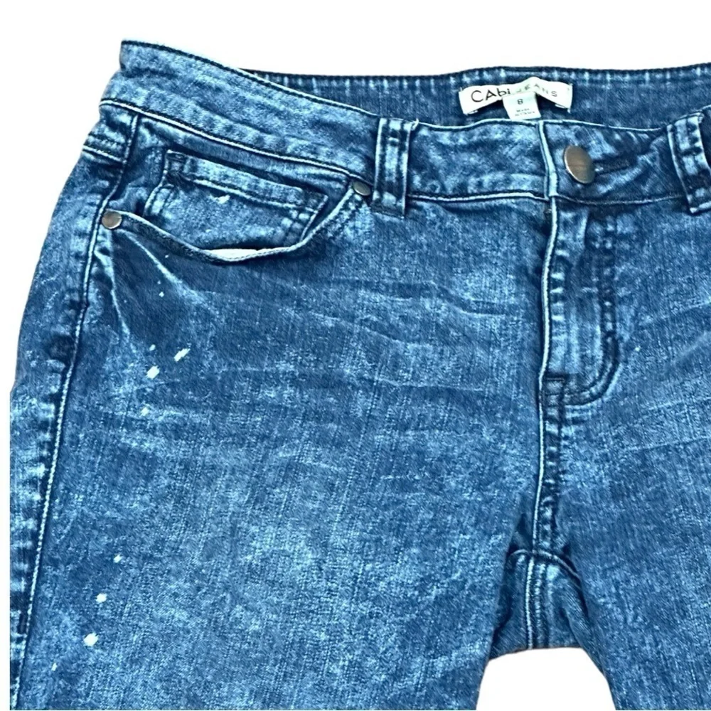 Cabi- Skinny Mid Rise Distressed Jeans- Size 8